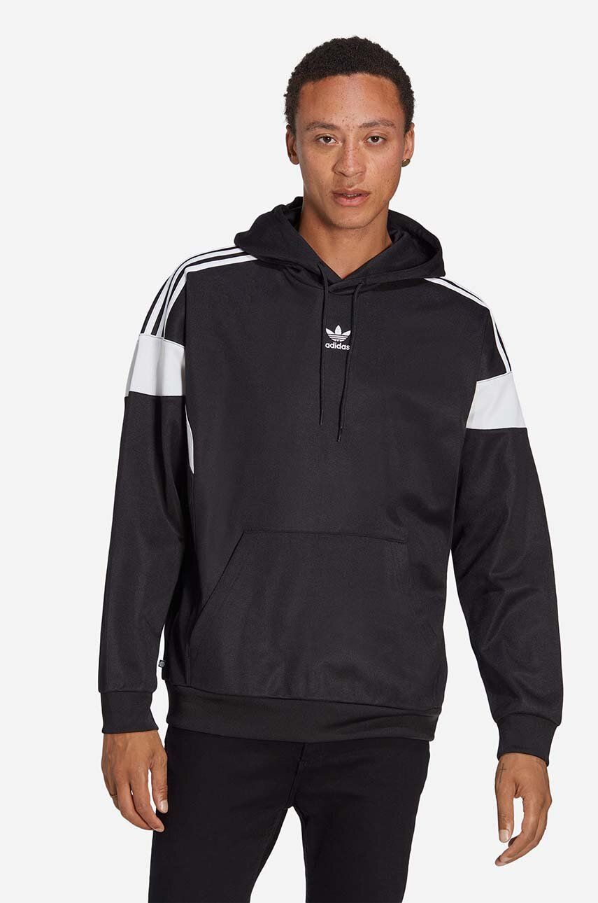 adidas Originals bluză bărbați, culoarea negru, cu glugă, cu model HS2065-black adidas Originals bluză bărbați, culoarea negru, cu glugă, cu model HS2065-black