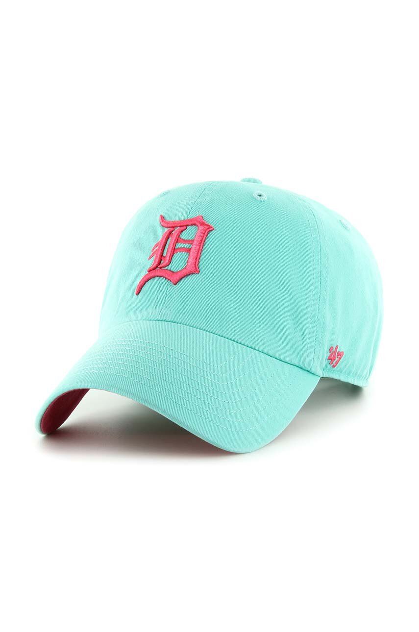 47brand șapcă de baseball din bumbac MLB Detroit Tigers culoarea turcoaz, cu imprimeu 47brand șapcă de baseball din bumbac MLB Detroit Tigers culoarea turcoaz, cu imprimeu