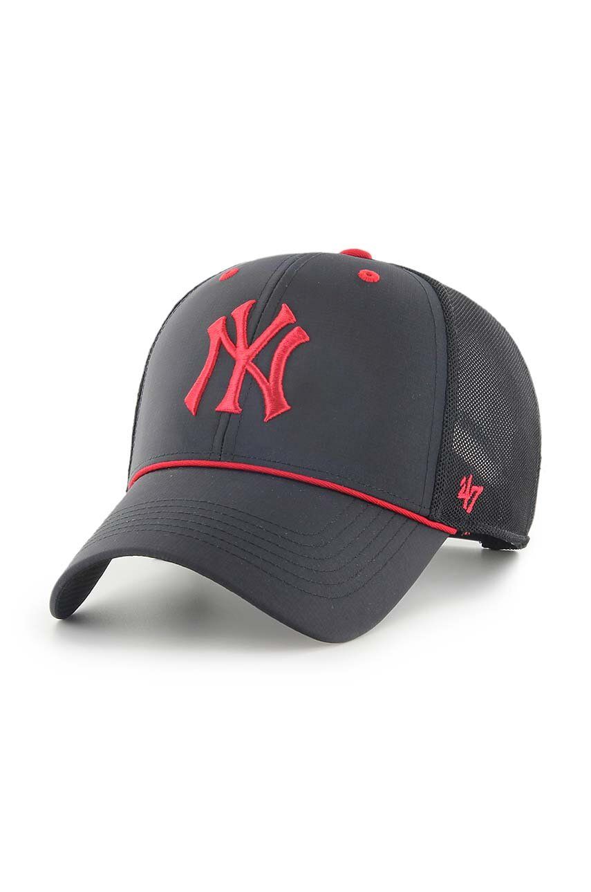 47brand sapca MLB New York Yankees culoarea negru, cu imprimeu 47brand sapca MLB New York Yankees culoarea negru, cu imprimeu