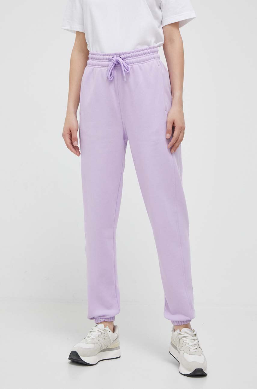 adidas by Stella McCartney pantaloni de trening culoarea violet, neted adidas by Stella McCartney pantaloni de trening culoarea violet, neted
