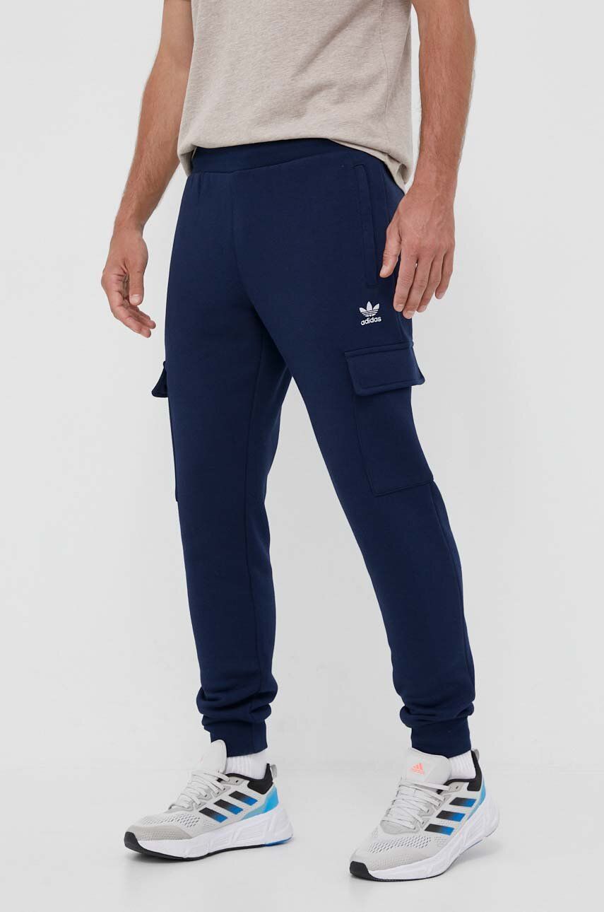 adidas Originals pantaloni de trening culoarea albastru marin, neted adidas Originals pantaloni de trening culoarea albastru marin, neted