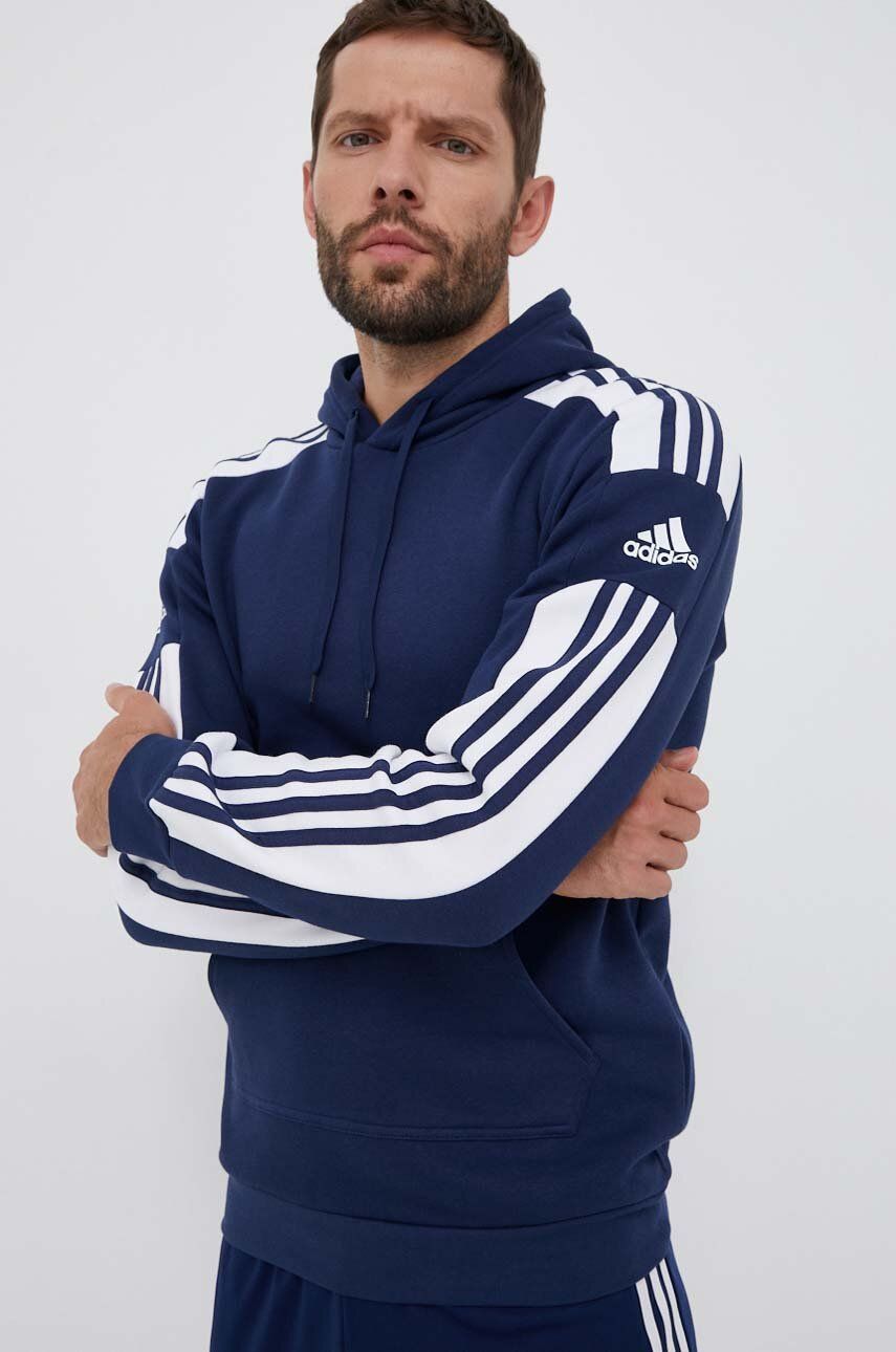 adidas Performance bluză trening Squadra 21 culoarea bleumarin, cu glugă, cu imprimeu GT6636 adidas Performance bluză trening Squadra 21 culoarea bleumarin, cu glugă, cu imprimeu GT6636