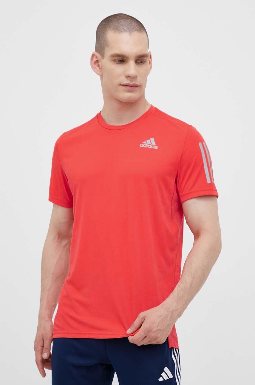 adidas Performance tricou de alergare Own the Run culoarea portocaliu, cu imprimeu adidas Performance tricou de alergare Own the Run culoarea portocaliu, cu imprimeu