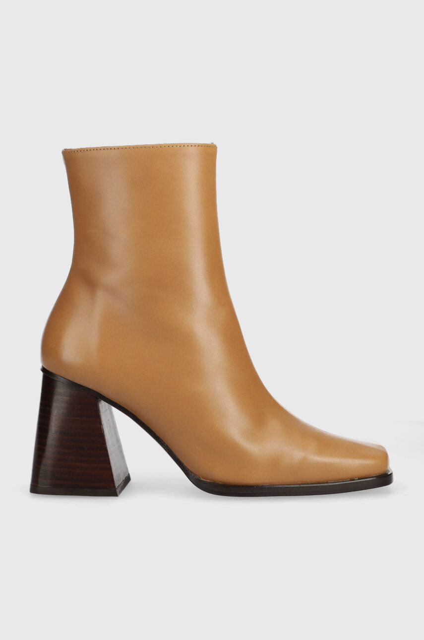 Alohas cizme de piele South femei, culoarea maro, cu toc drept, S00013.893 Alohas cizme de piele South femei, culoarea maro, cu toc drept, S00013.893