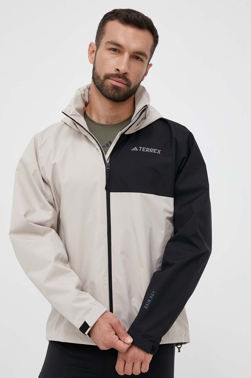 adidas TERREX geaca de ploaie Multi RAIN.RDY barbati, culoarea bej adidas TERREX geaca de ploaie Multi RAIN.RDY barbati, culoarea bej