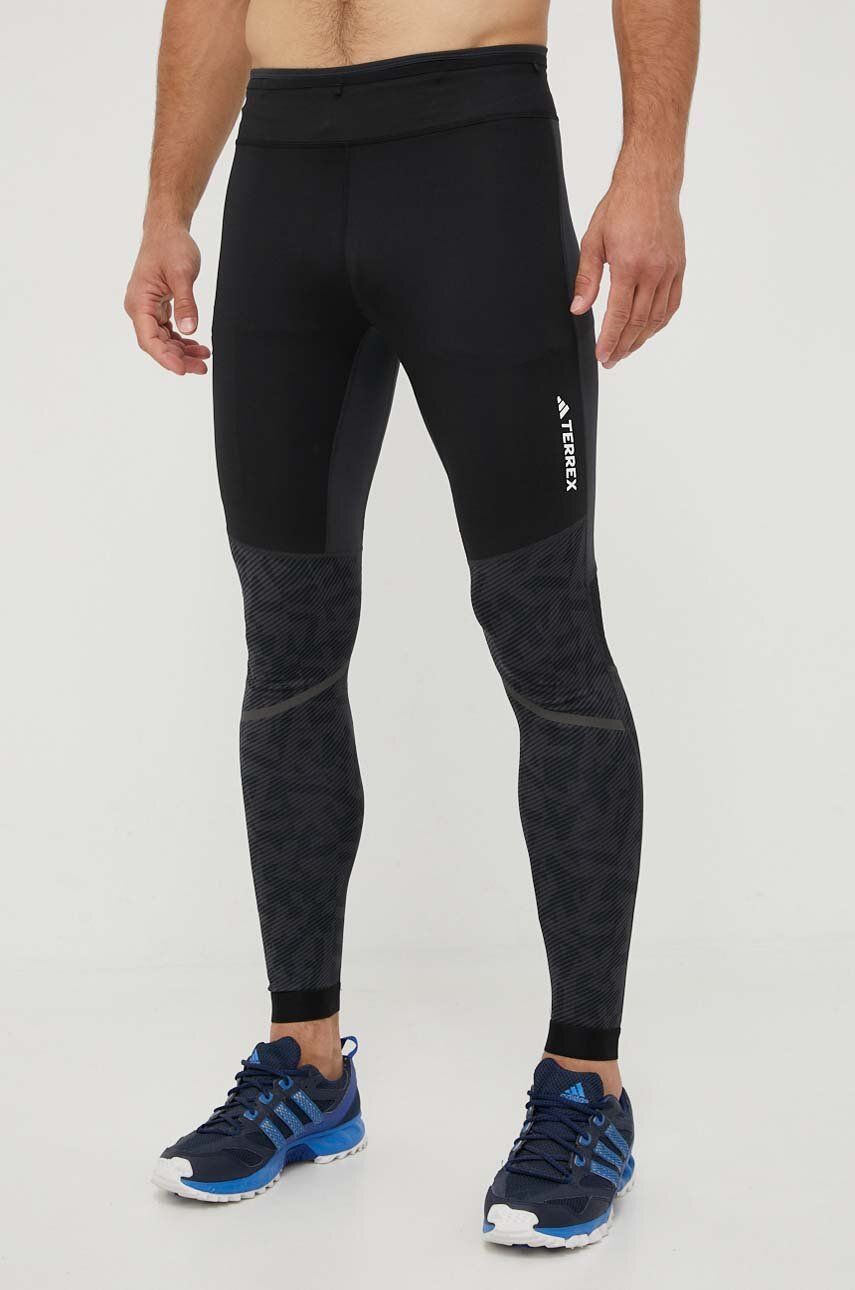 adidas TERREX leggins sport Agravic barbati, culoarea negru, modelator adidas TERREX leggins sport Agravic barbati, culoarea negru, modelator