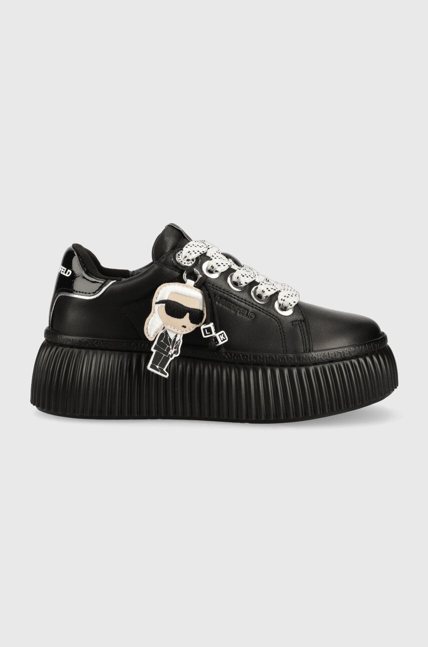 Karl Lagerfeld sneakers din piele KREEPER LO culoarea negru, KL42376N Karl Lagerfeld sneakers din piele KREEPER LO culoarea negru, KL42376N
