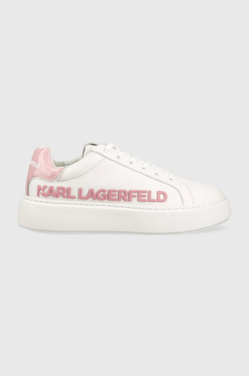 Karl Lagerfeld sneakers din piele MAXI KUP culoarea alb, KL62210 Karl Lagerfeld sneakers din piele MAXI KUP culoarea alb, KL62210