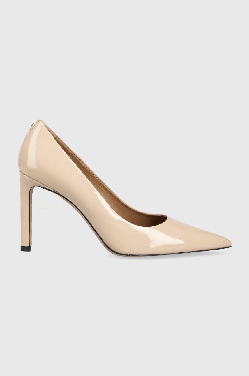 BOSS stilettos de piele Janet Pump 90-P_N culoarea bej, 50498758 BOSS stilettos de piele Janet Pump 90-P_N culoarea bej, 50498758