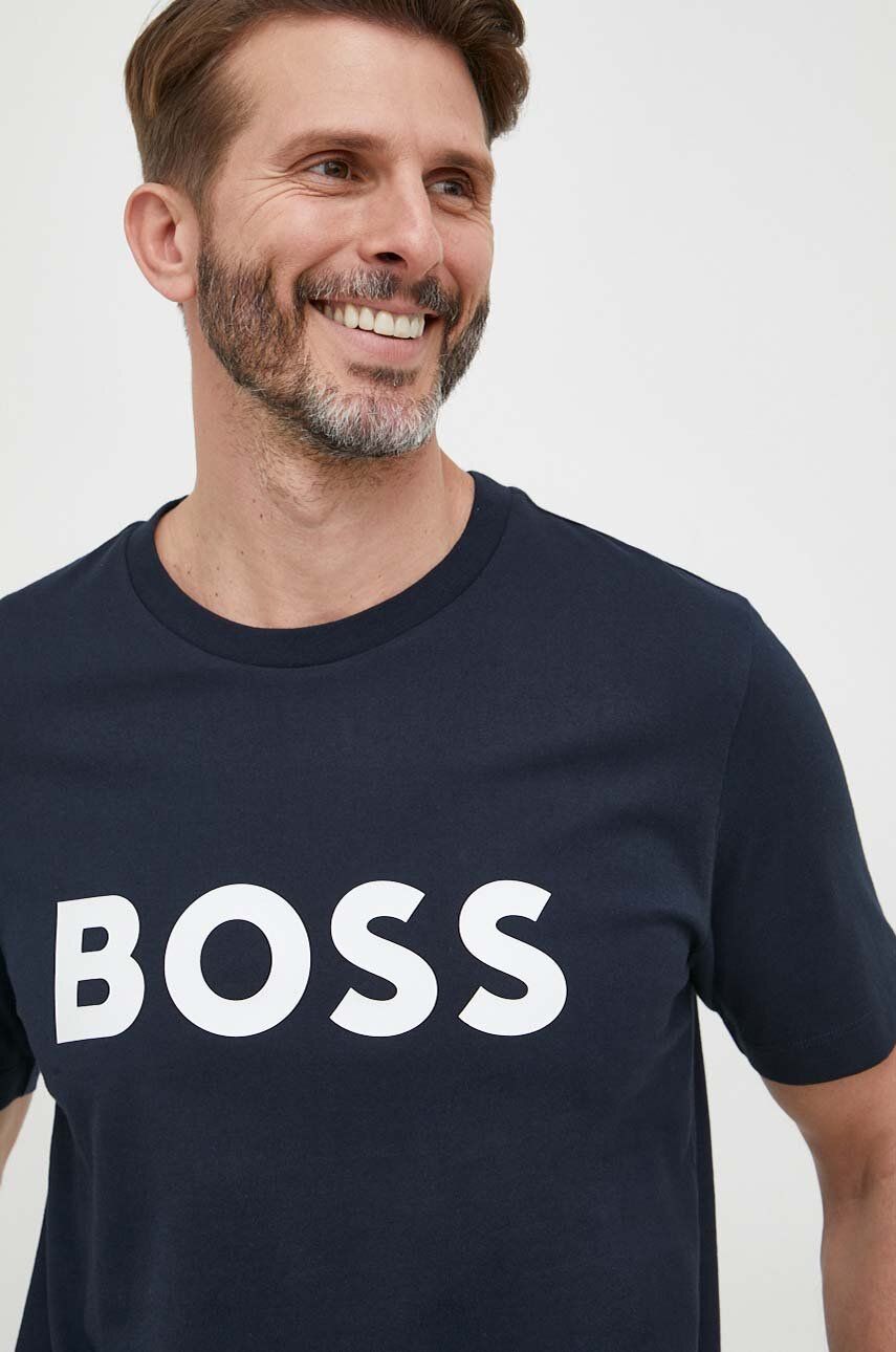 BOSS tricou din bumbac culoarea bleumarin, cu imprimeu 50495742 BOSS tricou din bumbac culoarea bleumarin, cu imprimeu 50495742