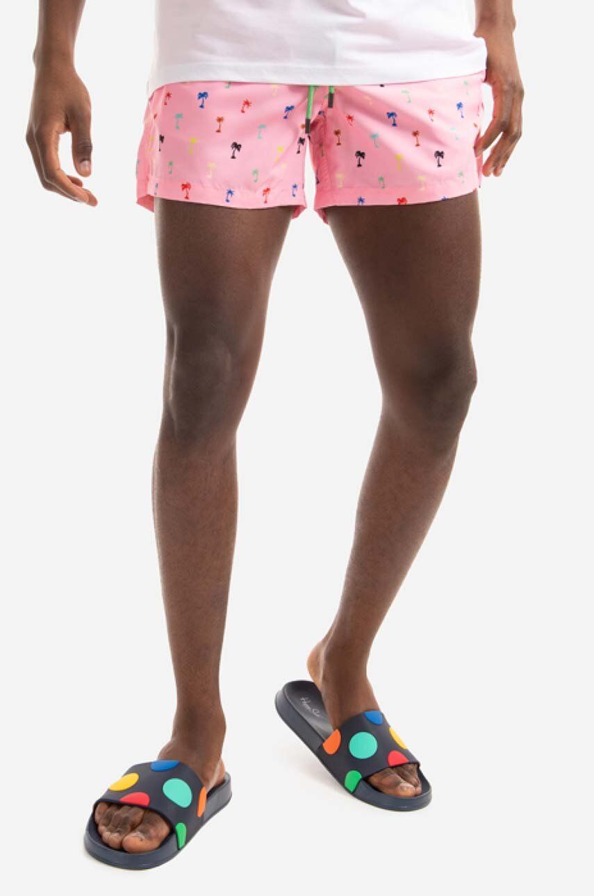 Happy Socks pantaloni scurti Palm barbati, culoarea roz, Szorty Happy Socks Palm PAL116-3300 Happy Socks pantaloni scurti Palm barbati, culoarea roz, Szorty Happy Socks Palm PAL116-3300