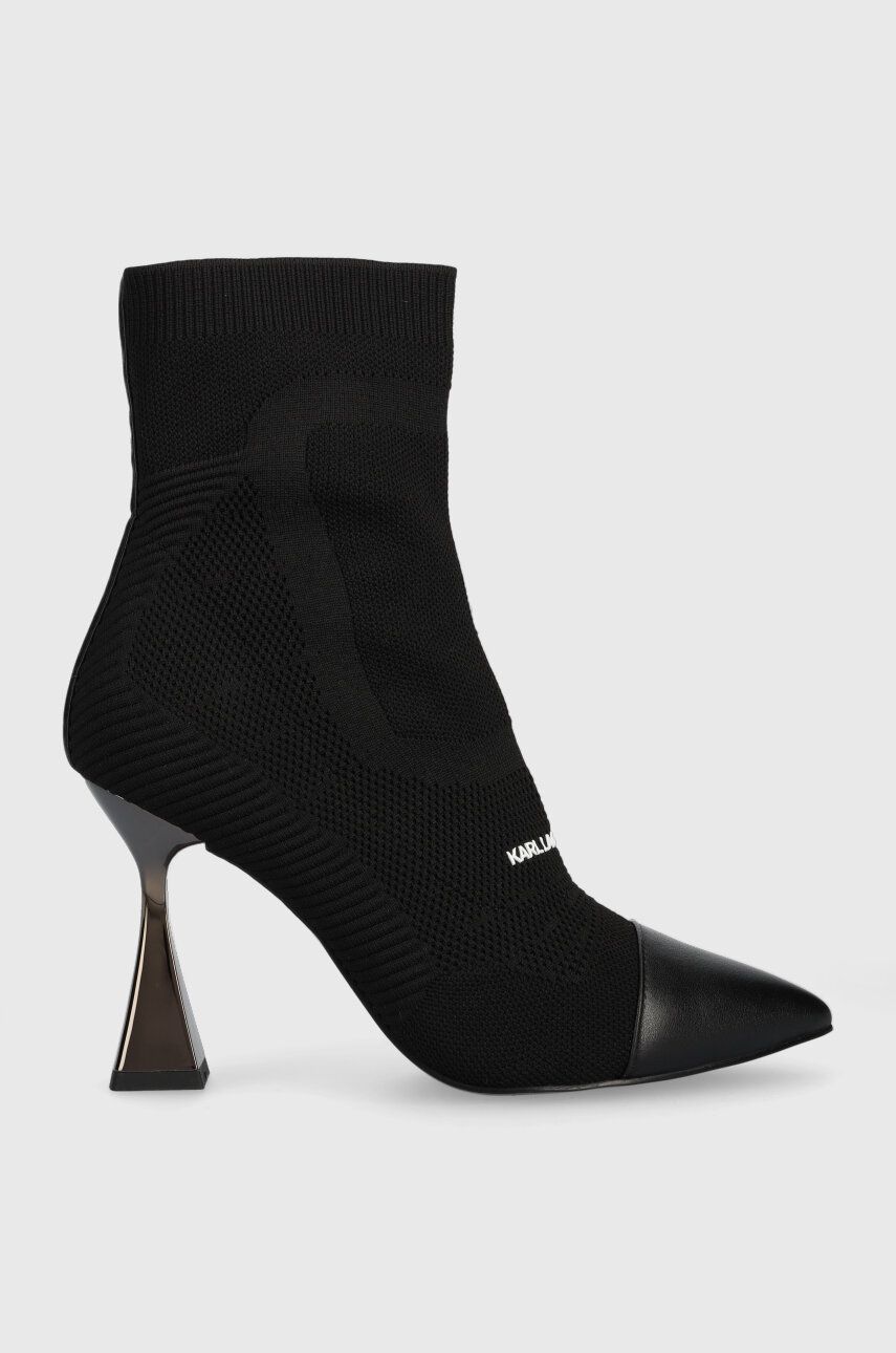 Karl Lagerfeld botine DEBUT femei, culoarea negru, cu toc drept, KL32061 Karl Lagerfeld botine DEBUT femei, culoarea negru, cu toc drept, KL32061