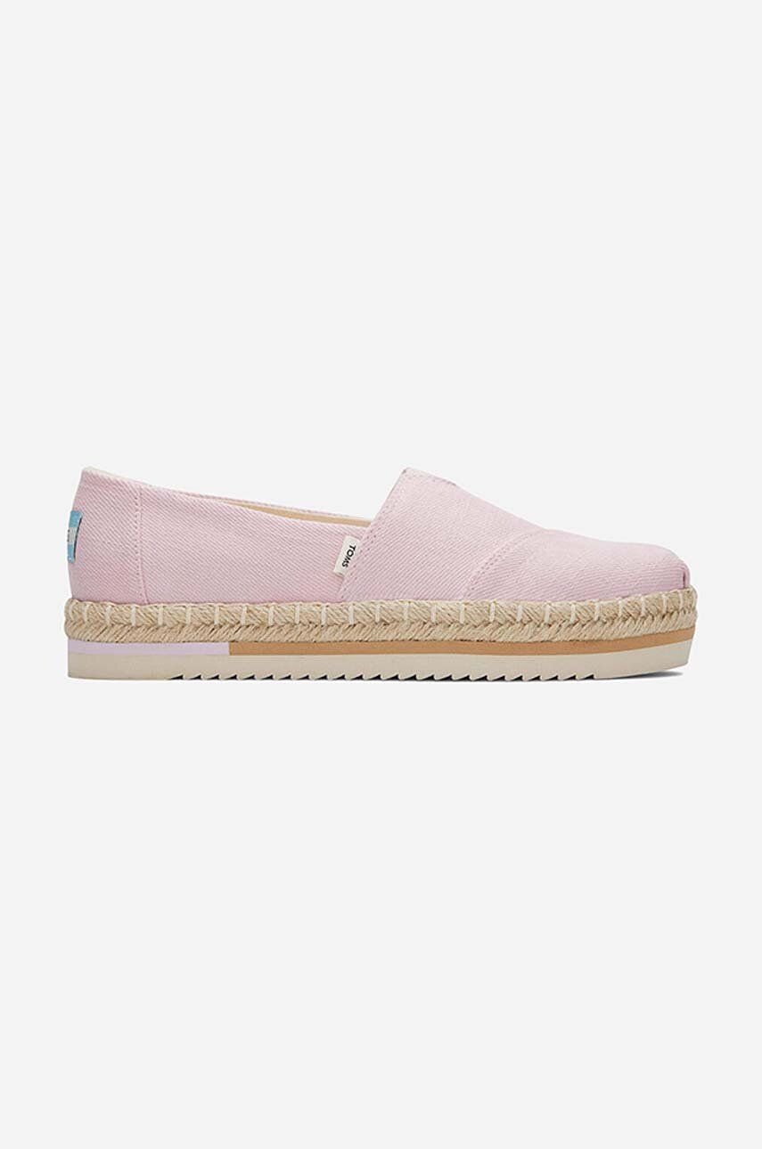 Toms espadrile Heavy Twill Platform Rope Alpargata culoarea roz Toms espadrile Heavy Twill Platform Rope Alpargata culoarea roz