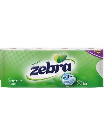 Hartie igienica ZEBRA eco GREEN 4 straturi , 8role/bax; 16 m Engros Hartie igienica ZEBRA eco GREEN 4 straturi , 8role/bax; 16 m Engros