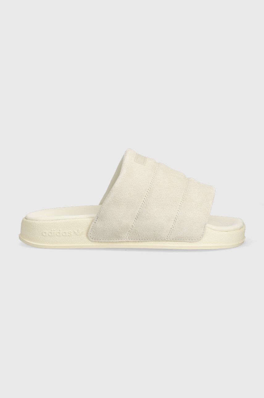 adidas Originals papuci din piele Adiette Essential femei, culoarea bej IE9648 adidas Originals papuci din piele Adiette Essential femei, culoarea bej IE9648
