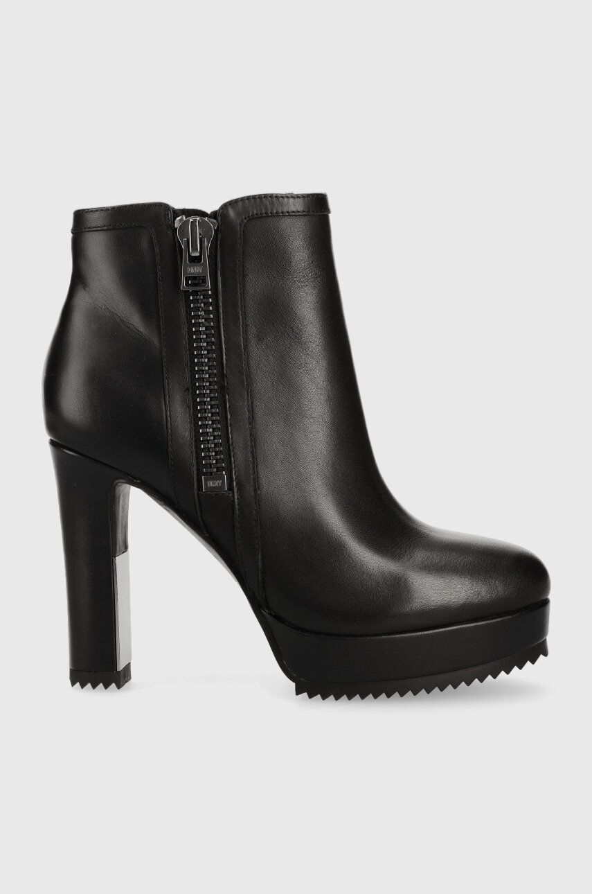 Dkny botine K2304397 femei, culoarea negru, toc pana, Liana Dkny botine K2304397 femei, culoarea negru, toc pana, Liana