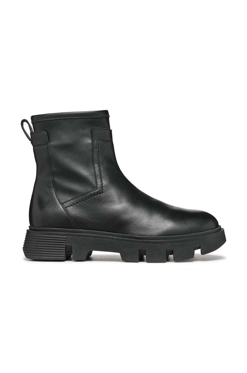 Geox botine D VILDE C femei, culoarea negru, cu toc plat, D26UAC 043KB C9997 Geox botine D VILDE C femei, culoarea negru, cu toc plat, D26UAC 043KB C9997