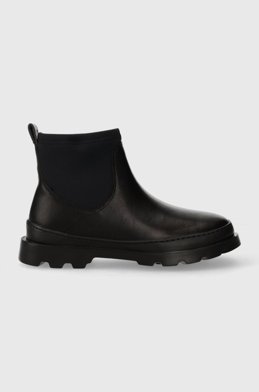 Camper ghete chelsea de piele Brutus femei, culoarea negru, cu toc plat, K400698.001 Camper ghete chelsea de piele Brutus femei, culoarea negru, cu toc plat, K400698.001