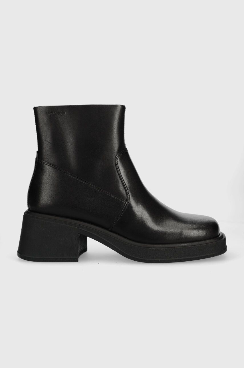 Vagabond Shoemakers cizme de piele DORAH femei, culoarea negru, cu toc plat, 5656.001.20 Vagabond Shoemakers cizme de piele DORAH femei, culoarea negru, cu toc plat, 5656.001.20