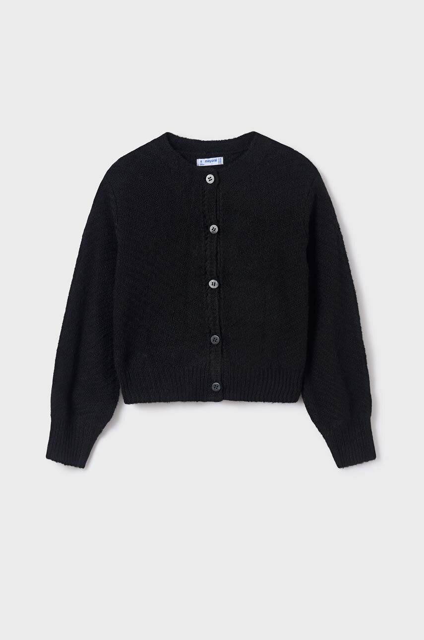Mayoral cardigan cu amestec de lână pentru copii culoarea negru, light Mayoral cardigan cu amestec de lână pentru copii culoarea negru, light