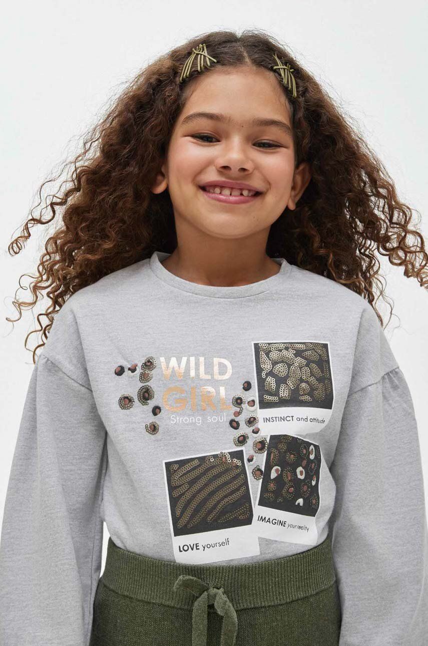 Mayoral longsleeve din bumbac pentru copii culoarea gri Mayoral longsleeve din bumbac pentru copii culoarea gri
