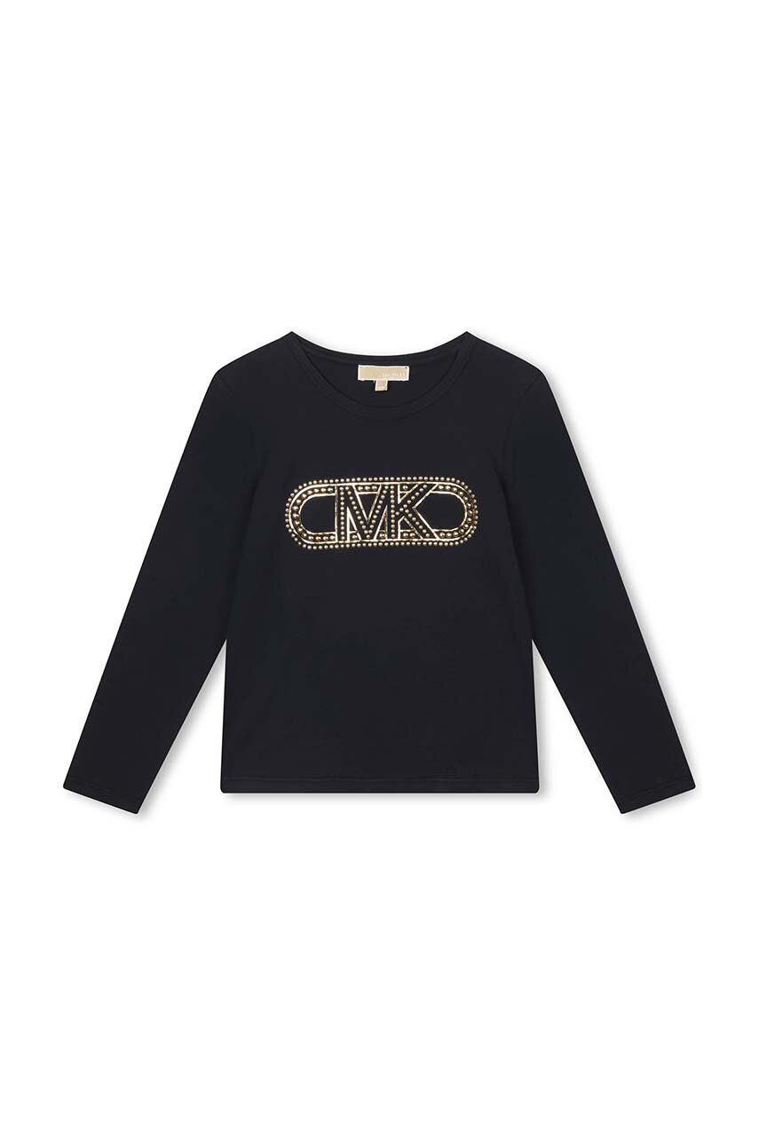 Michael Kors longsleeve copii culoarea albastru marin, cu imprimeu Michael Kors longsleeve copii culoarea albastru marin, cu imprimeu