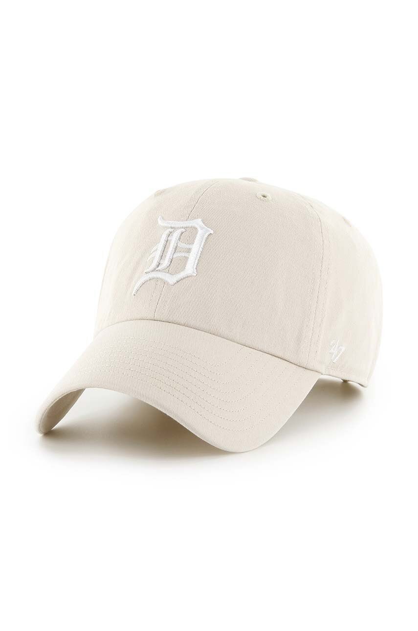 47brand șapcă de baseball din bumbac MLB Detroit Tigers culoarea bej, cu imprimeu 47brand șapcă de baseball din bumbac MLB Detroit Tigers culoarea bej, cu imprimeu
