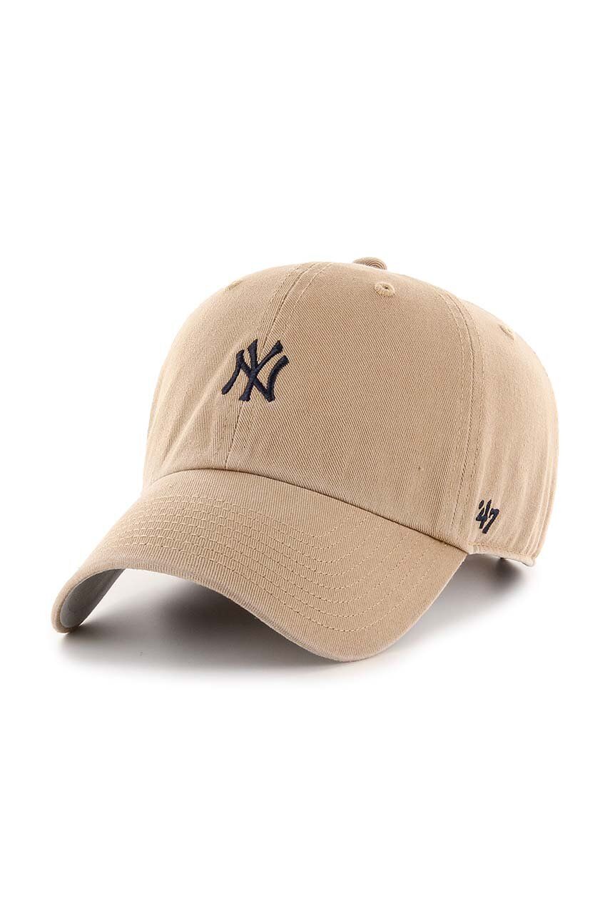 47brand șapcă de baseball din bumbac MLB New York Yankees culoarea bej, cu imprimeu 47brand șapcă de baseball din bumbac MLB New York Yankees culoarea bej, cu imprimeu
