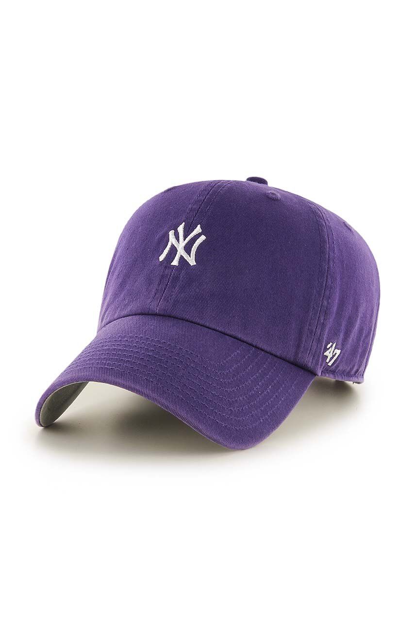 47brand șapcă de baseball din bumbac MLB New York Yankees culoarea violet, cu imprimeu B-BSRNR17GWS-PP 47brand șapcă de baseball din bumbac MLB New York Yankees culoarea violet, cu imprimeu B-BSRNR17GWS-PP