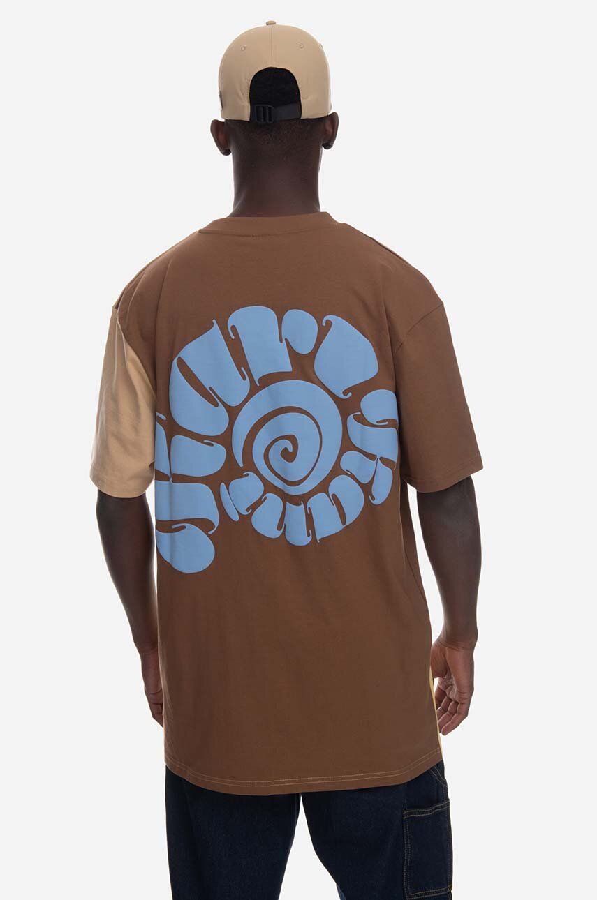 Karl Kani tricou din bumbac Signature Block Tee culoarea maro, modelator 6037512-BROWN Karl Kani tricou din bumbac Signature Block Tee culoarea maro, modelator 6037512-BROWN