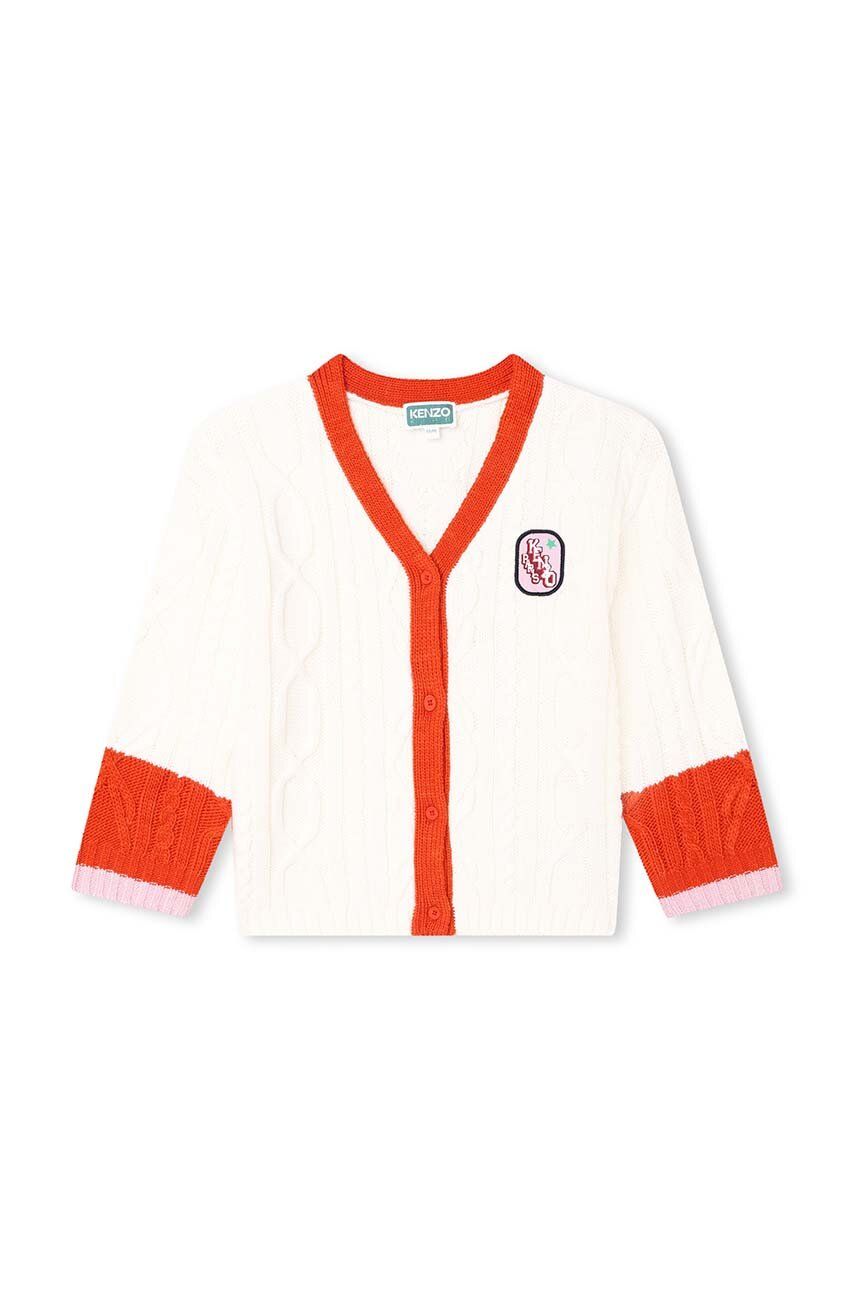 Kenzo Kids cardigan cu amestec de lână pentru copii culoarea alb, light Kenzo Kids cardigan cu amestec de lână pentru copii culoarea alb, light