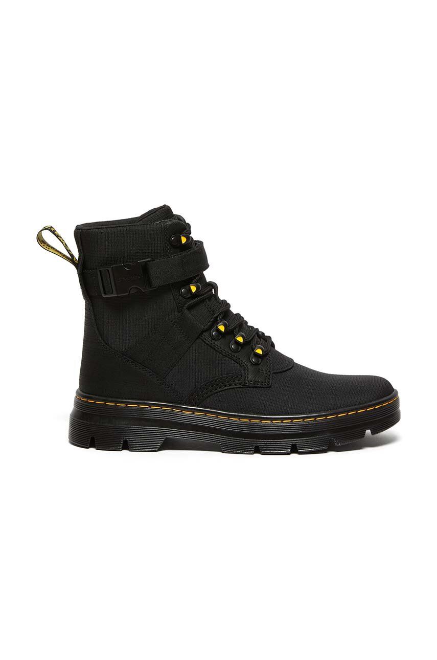 Dr. Martens bocanci de piele Combs Tech II femei, culoarea negru, cu toc plat, DM27800001 Dr. Martens bocanci de piele Combs Tech II femei, culoarea negru, cu toc plat, DM27800001