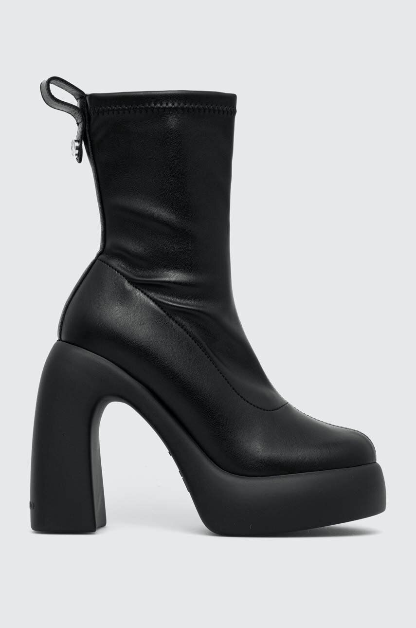 Karl Lagerfeld botine ASTRAGON HI femei, culoarea negru, cu toc drept, KL33750 Karl Lagerfeld botine ASTRAGON HI femei, culoarea negru, cu toc drept, KL33750