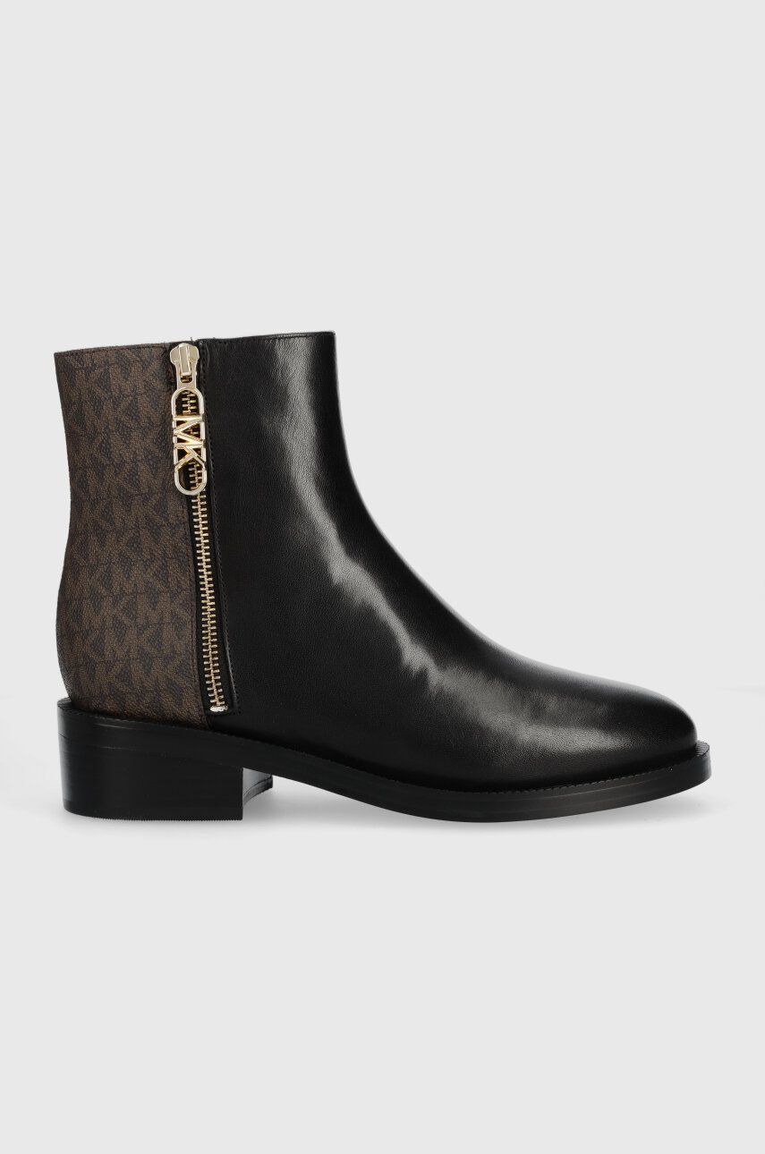 MICHAEL Michael Kors botine Regan femei, culoarea negru, cu toc plat, 40F3RGME6L MICHAEL Michael Kors botine Regan femei, culoarea negru, cu toc plat, 40F3RGME6L