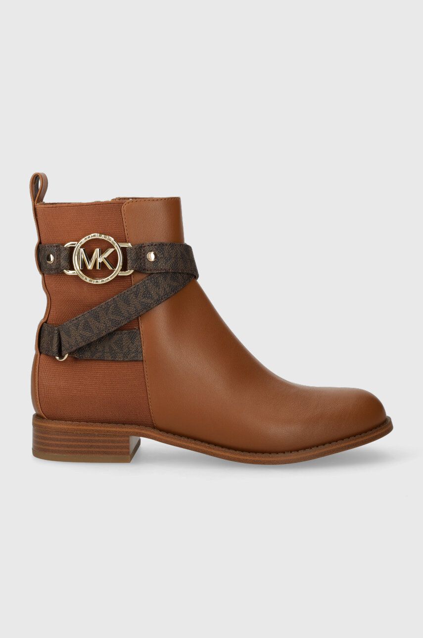 MICHAEL Michael Kors botine Rory femei, culoarea maro, cu toc plat, 40F2ROFE6L MICHAEL Michael Kors botine Rory femei, culoarea maro, cu toc plat, 40F2ROFE6L
