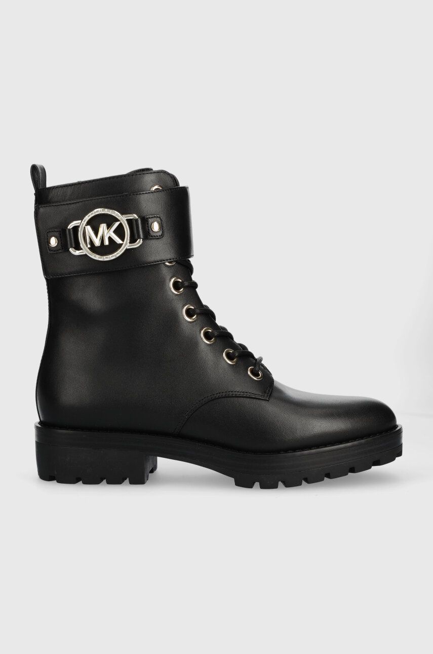 MICHAEL Michael Kors cizme de piele Rory femei, culoarea negru, cu toc plat, 40F3ROFE8L MICHAEL Michael Kors cizme de piele Rory femei, culoarea negru, cu toc plat, 40F3ROFE8L