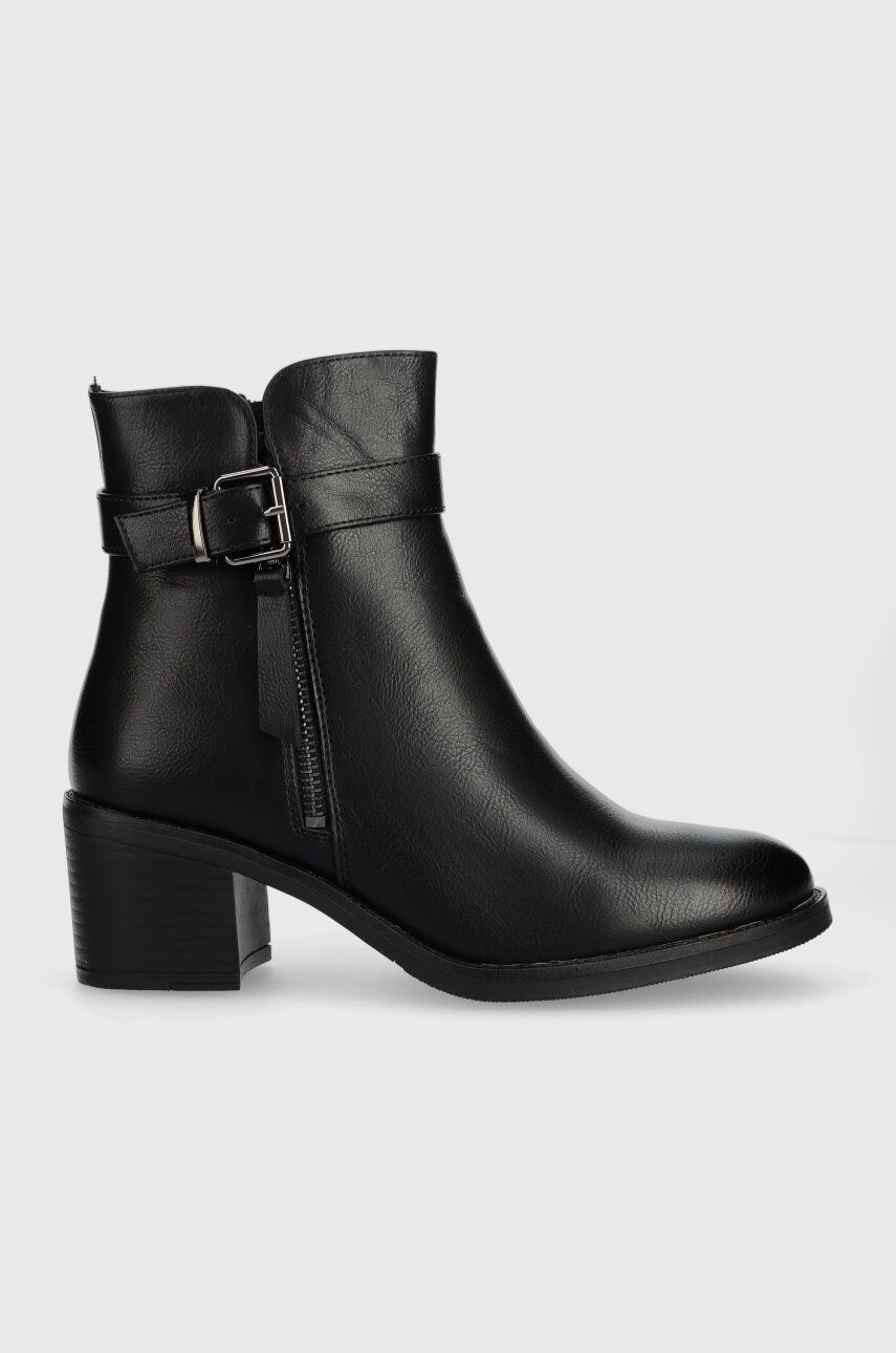 Answear Lab botine femei, culoarea negru, cu toc drept, izolare usoara Answear Lab botine femei, culoarea negru, cu toc drept, izolare usoara