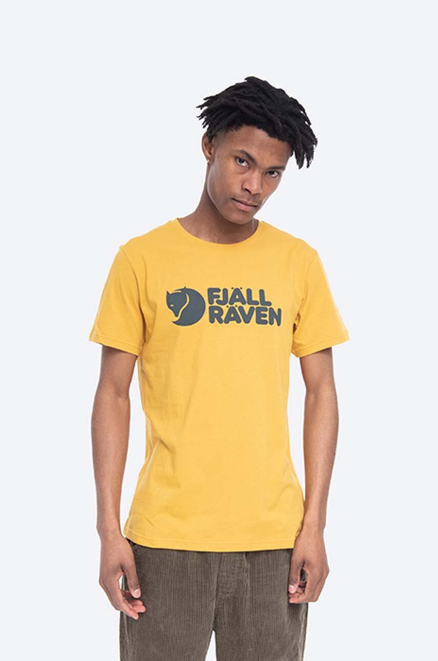 Fjallraven tricou din bumbac Fjallraven Logo culoarea galben, cu imprimeu F87310 Fjallraven tricou din bumbac Fjallraven Logo culoarea galben, cu imprimeu F87310