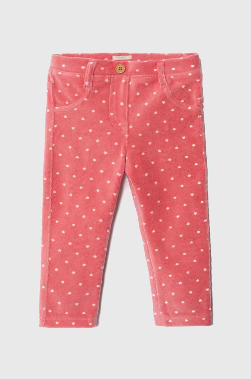 United Colors of Benetton pantaloni bebe culoarea roz United Colors of Benetton pantaloni bebe culoarea roz