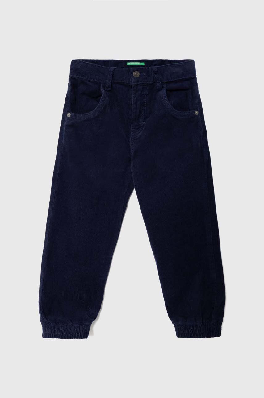 United Colors of Benetton pantaloni copii culoarea albastru marin, neted United Colors of Benetton pantaloni copii culoarea albastru marin, neted