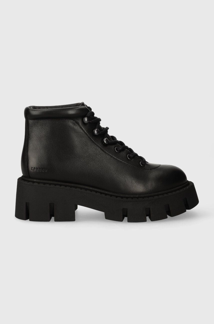 Copenhagen cizme de piele femei, culoarea negru, cu platforma, CPH134 vitello Copenhagen cizme de piele femei, culoarea negru, cu platforma, CPH134 vitello