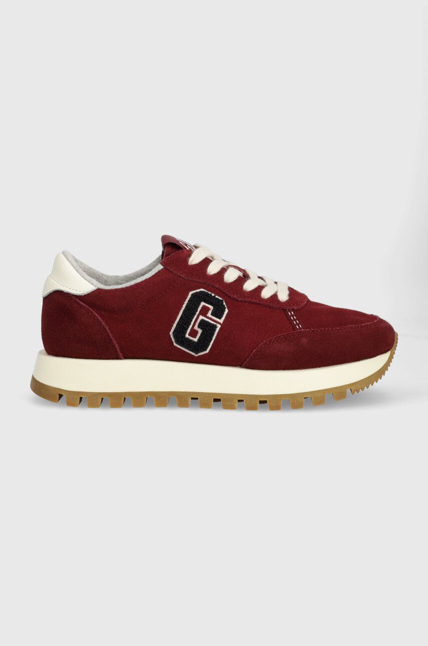 Gant sneakers din piele intoarsă Caffay culoarea bordo, 27533167.G554 Gant sneakers din piele intoarsă Caffay culoarea bordo, 27533167.G554