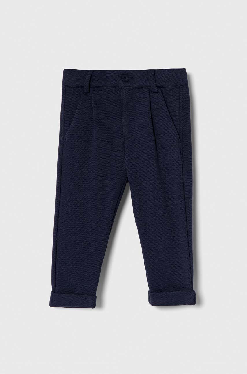 United Colors of Benetton pantaloni copii culoarea albastru marin, neted United Colors of Benetton pantaloni copii culoarea albastru marin, neted