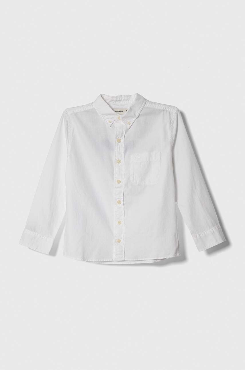 Abercrombie & Fitch camasa de bumbac pentru copii culoarea alb Abercrombie & Fitch camasa de bumbac pentru copii culoarea alb