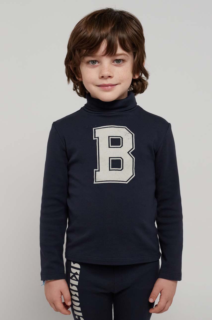 Bobo Choses longsleeve copii culoarea albastru marin, cu imprimeu Bobo Choses longsleeve copii culoarea albastru marin, cu imprimeu