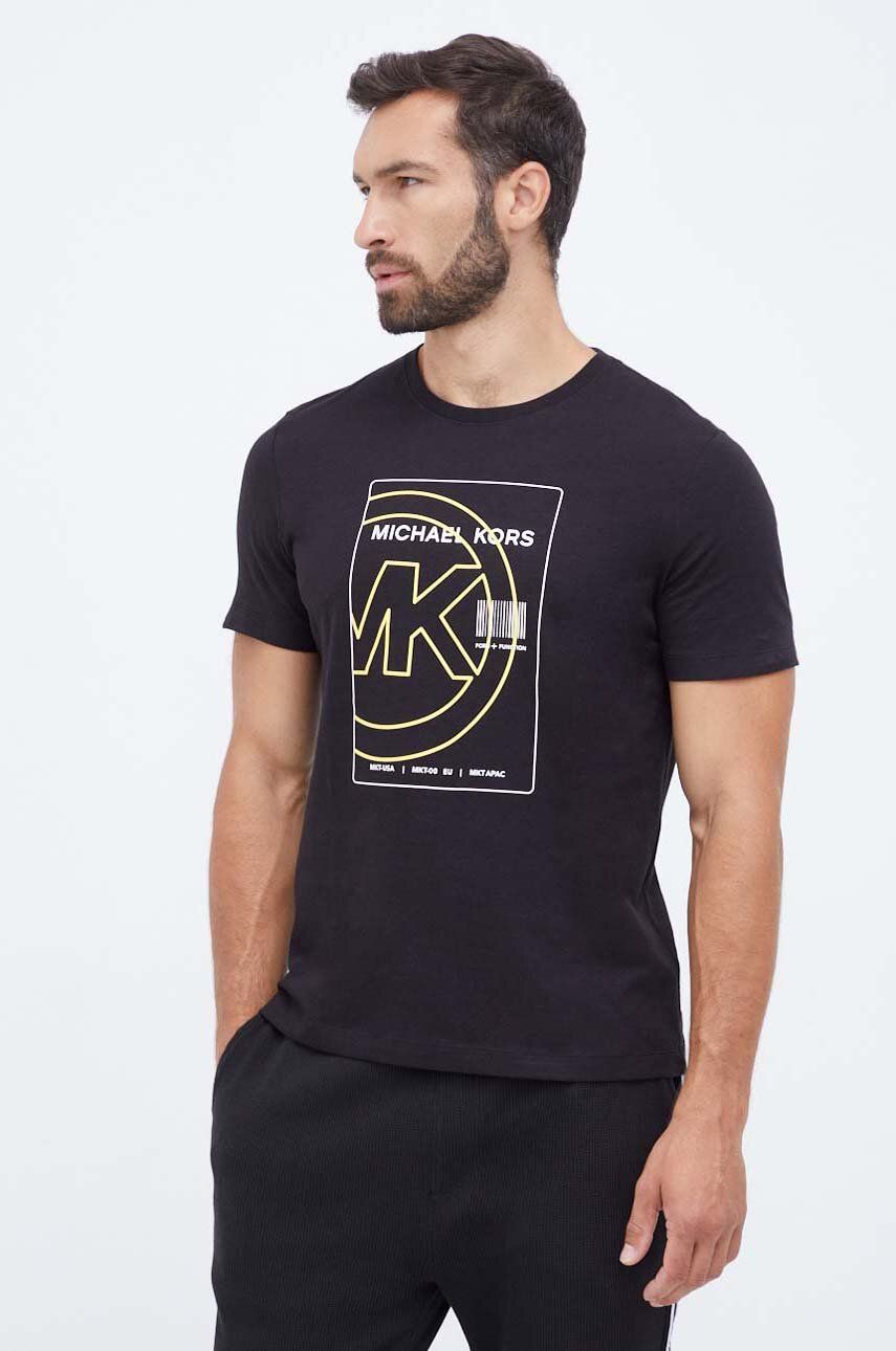 Michael Kors tricou lounge din bumbac culoarea negru, cu imprimeu Michael Kors tricou lounge din bumbac culoarea negru, cu imprimeu