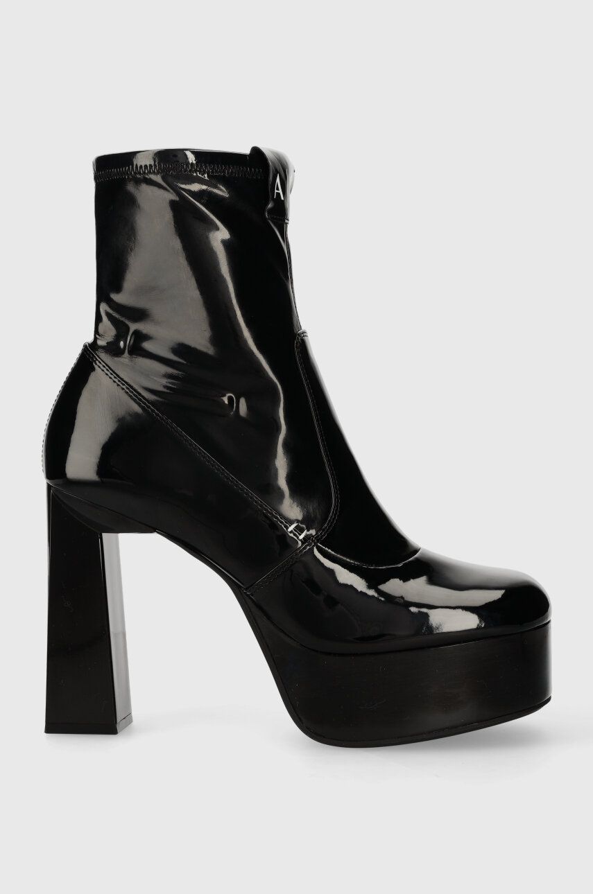 Armani Exchange botine femei, culoarea negru, cu toc drept, XDM013.XV753.00002 Armani Exchange botine femei, culoarea negru, cu toc drept, XDM013.XV753.00002