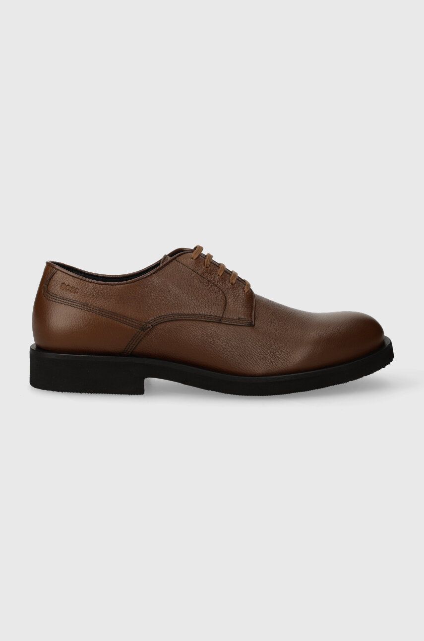 BOSS pantofi de piele Baird barbati, culoarea maro, 50503445 BOSS pantofi de piele Baird barbati, culoarea maro, 50503445