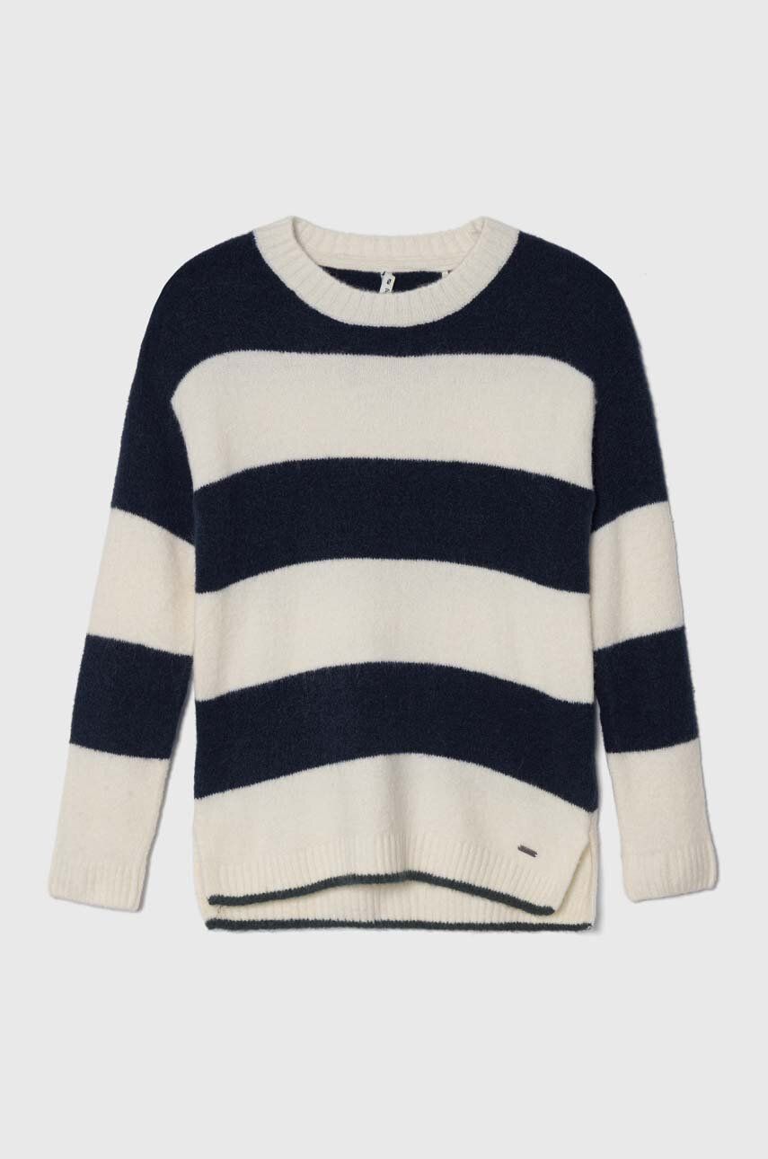 Pepe Jeans pulover pentru copii din amestec de lana culoarea albastru marin, călduros Pepe Jeans pulover pentru copii din amestec de lana culoarea albastru marin, călduros