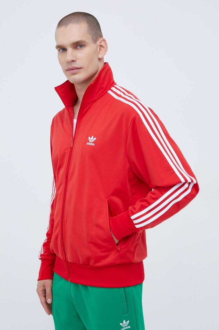 adidas Originals bluză bărbați, culoarea roșu, cu imprimeu IJ7060 adidas Originals bluză bărbați, culoarea roșu, cu imprimeu IJ7060